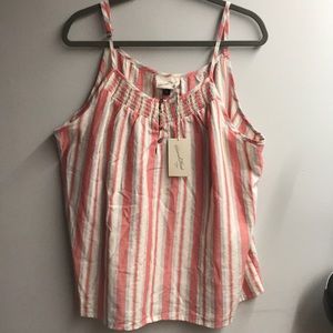 striped cami tank top with buttons
